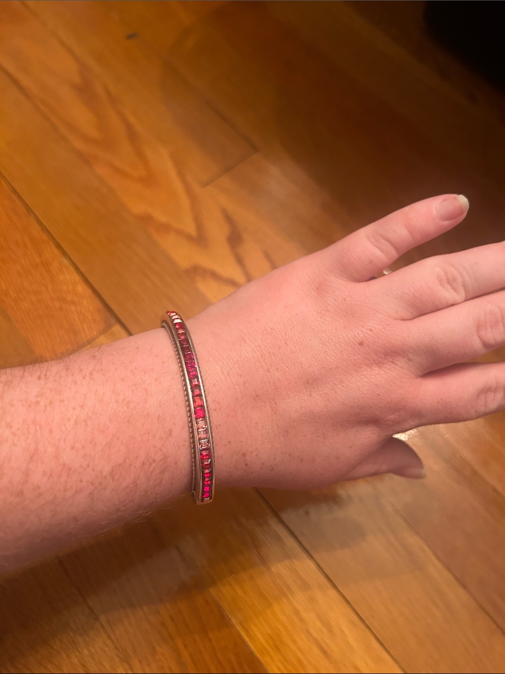 Brighton Pink Crystal Slim Bangle Bracelet